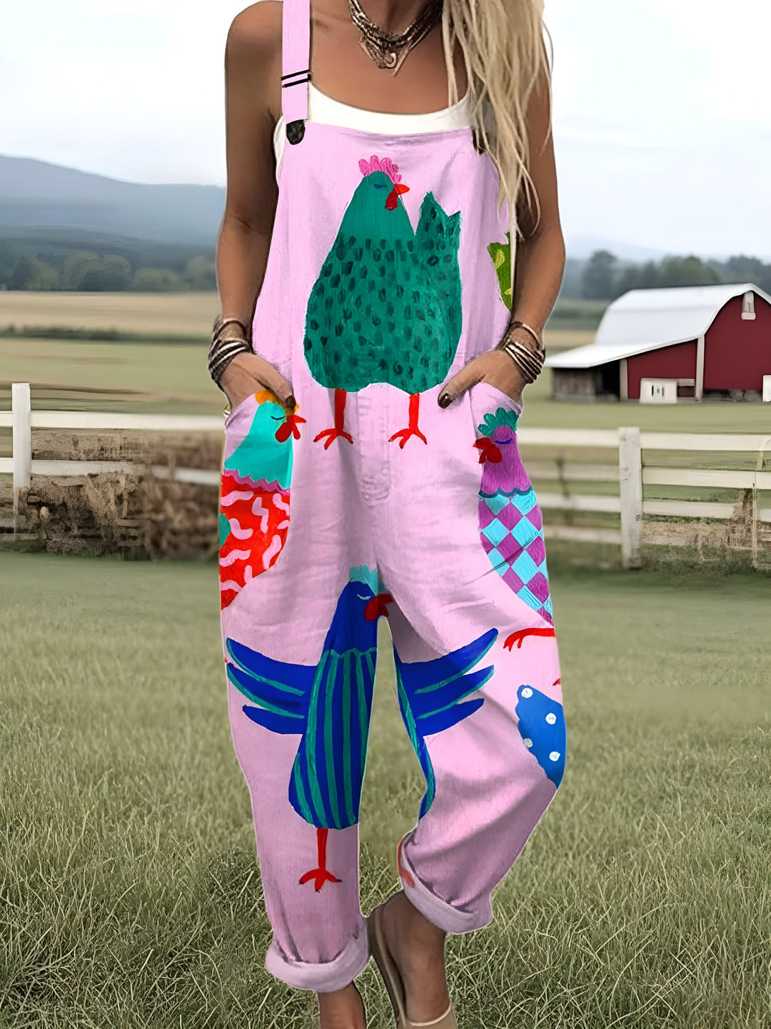 Vérane | Printed pink jumpsuit
