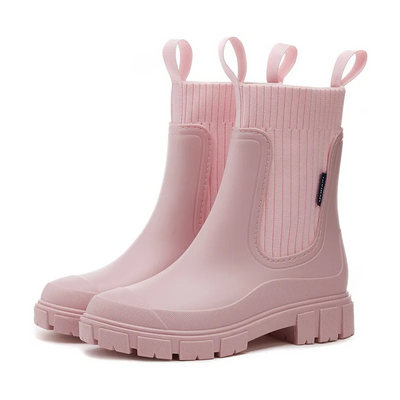 Rutschfeste, wasserdichte Stiefel mit dicker Sohle und halbhoher Wadenlänge