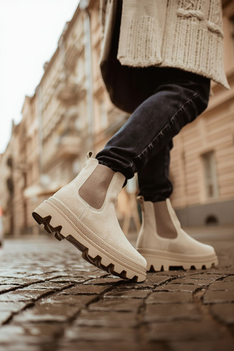 Men’s Boots - Beige Suede - 113