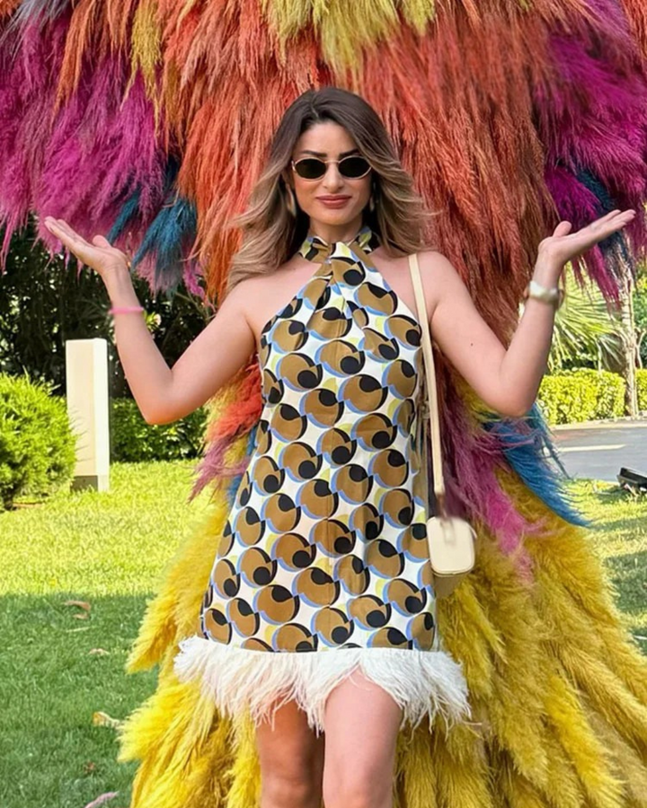 Geometric Pattern Print Mini Dress