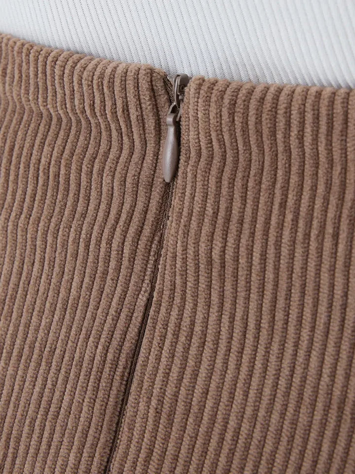 Mini A-line Corduroy Casual Skirt