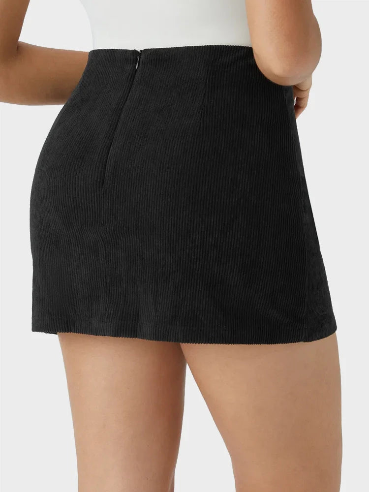 Mini A-line Corduroy Casual Skirt