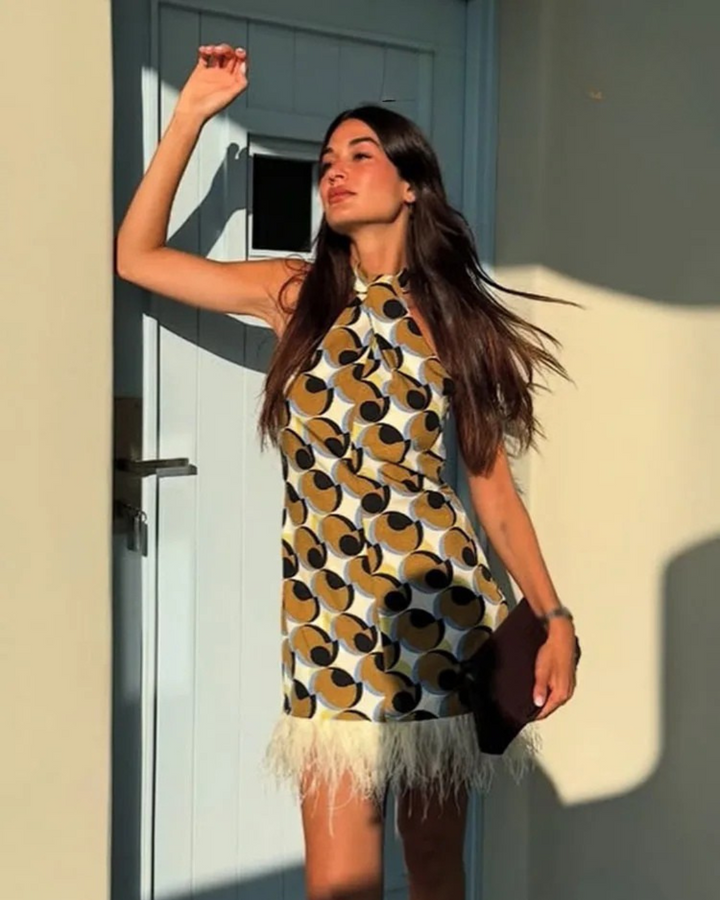 Geometric Pattern Print Mini Dress