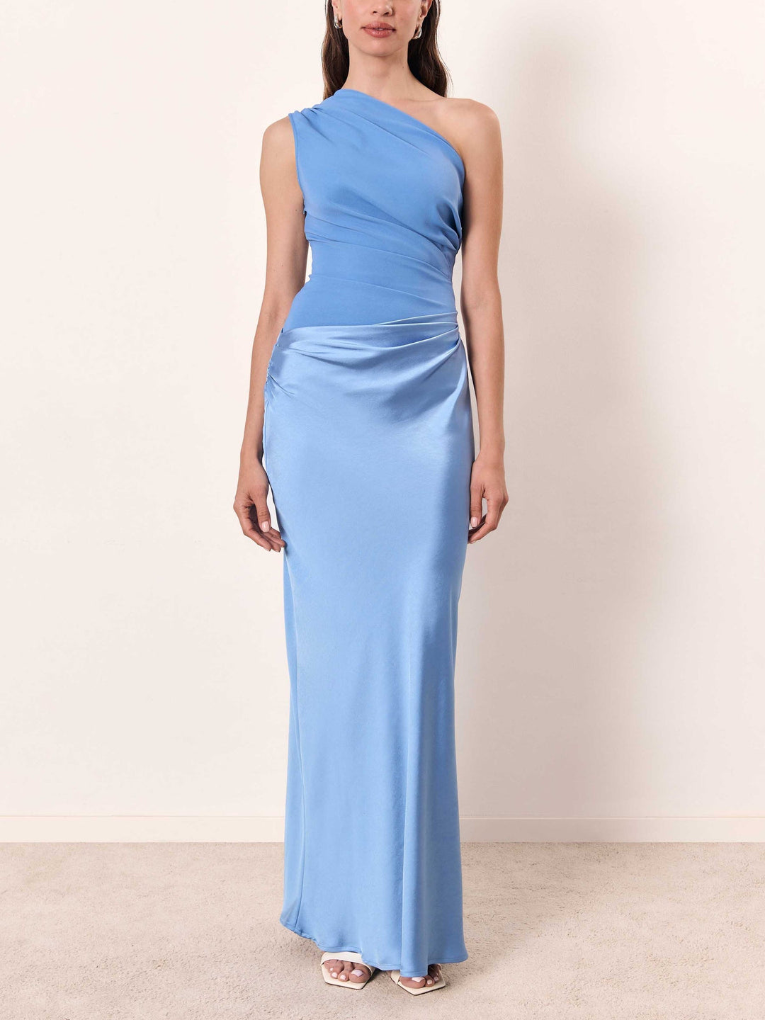 Patricia™ | Elegant One Shoulder Neck Pleated Party Maxi Dress