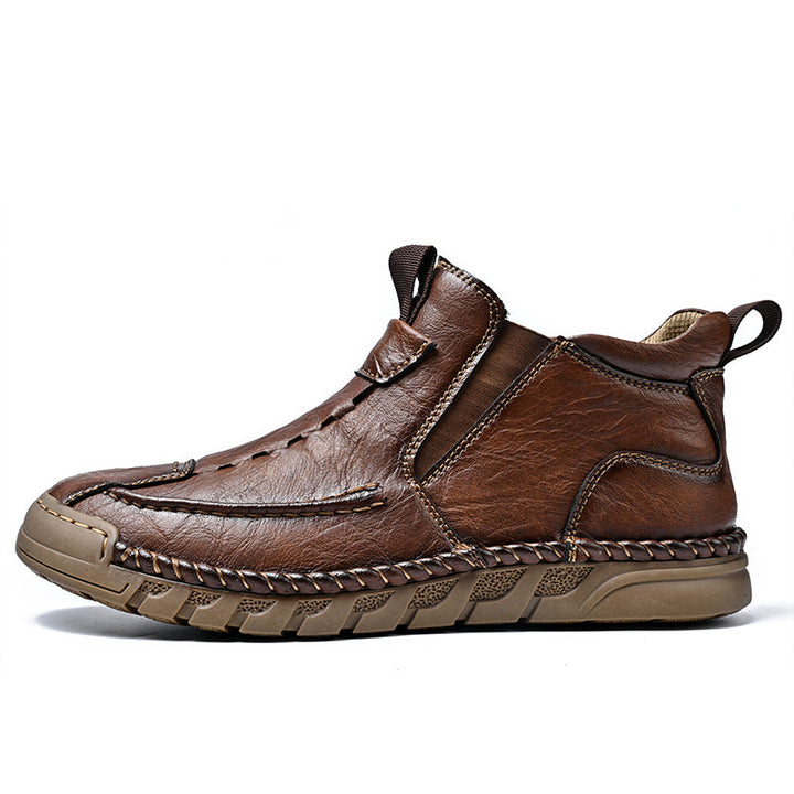 Men’s Retro Leather Zip Boots Built for Comfort Waterproof for Every Season