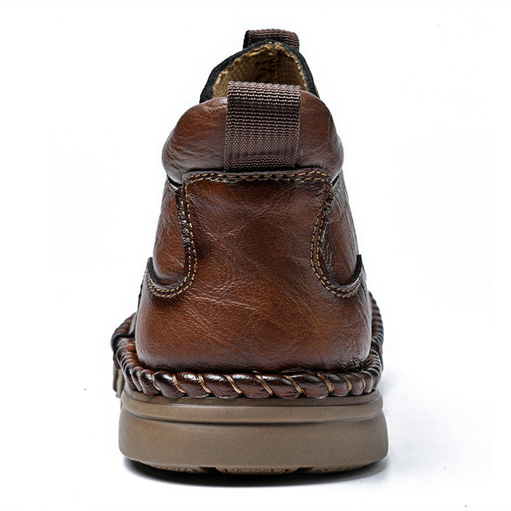 Men’s Retro Leather Zip Boots Built for Comfort Waterproof for Every Season