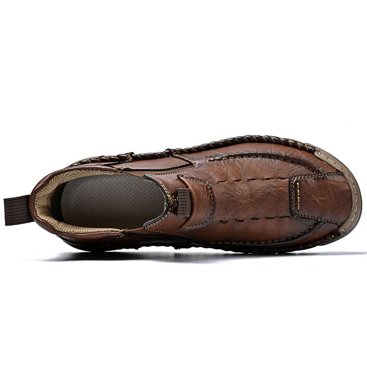 Men’s Retro Leather Zip Boots Built for Comfort Waterproof for Every Season