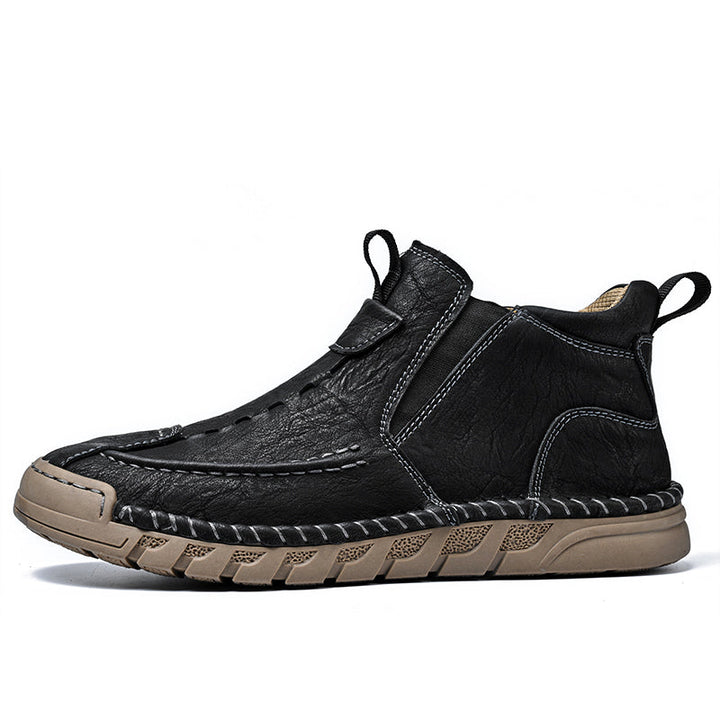 Men’s Retro Leather Zip Boots Built for Comfort Waterproof for Every Season