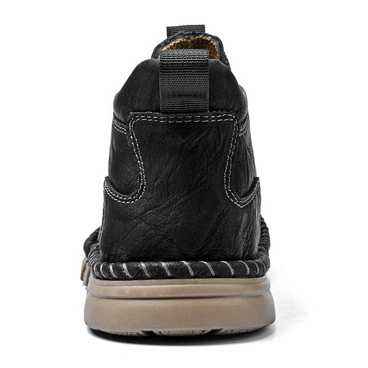 Men’s Retro Leather Zip Boots Built for Comfort Waterproof for Every Season