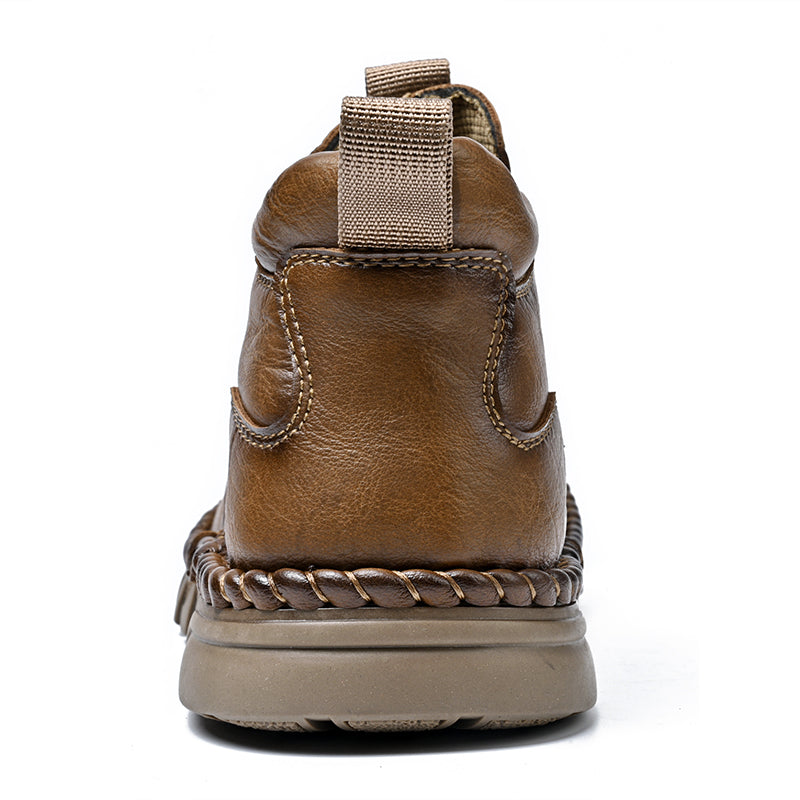 Men’s Retro Leather Zip Boots Built for Comfort Waterproof for Every Season