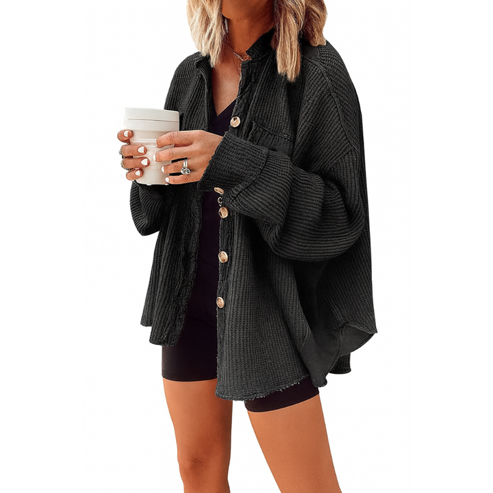 Luvira™ Waffle Knit Button Down