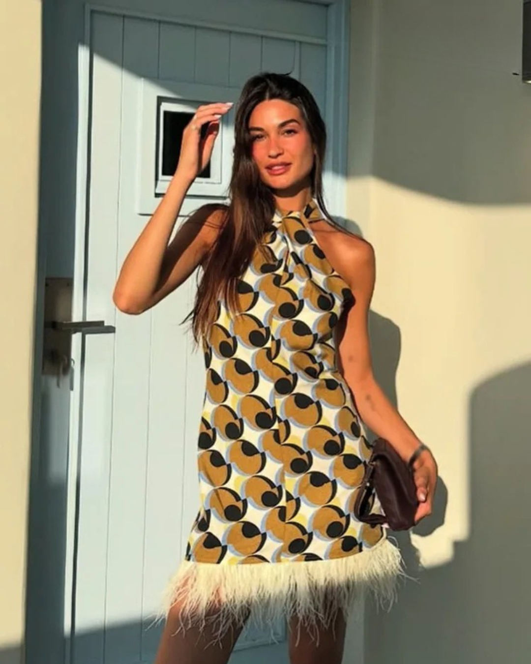 Geometric Pattern Print Mini Dress