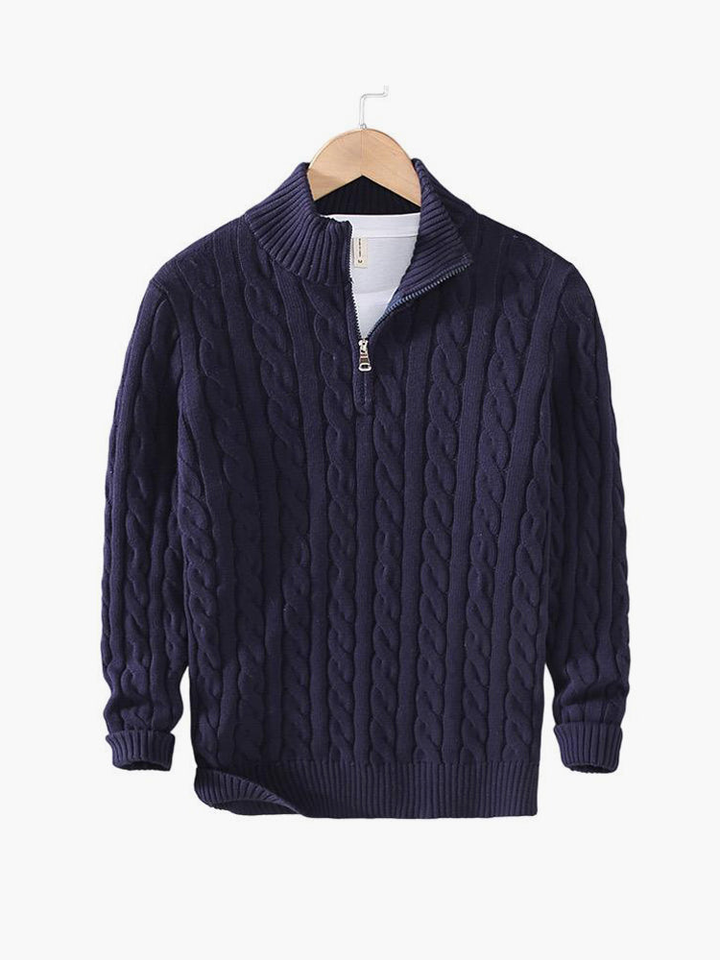 TAEBAEK Zipped Cable Sweater