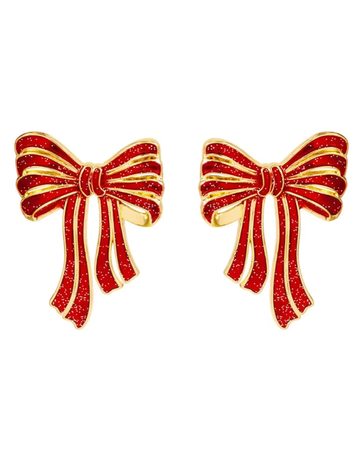 PRE SALE ARRIVING 15 NOV- Bow Christmas Earring in Red & Gold