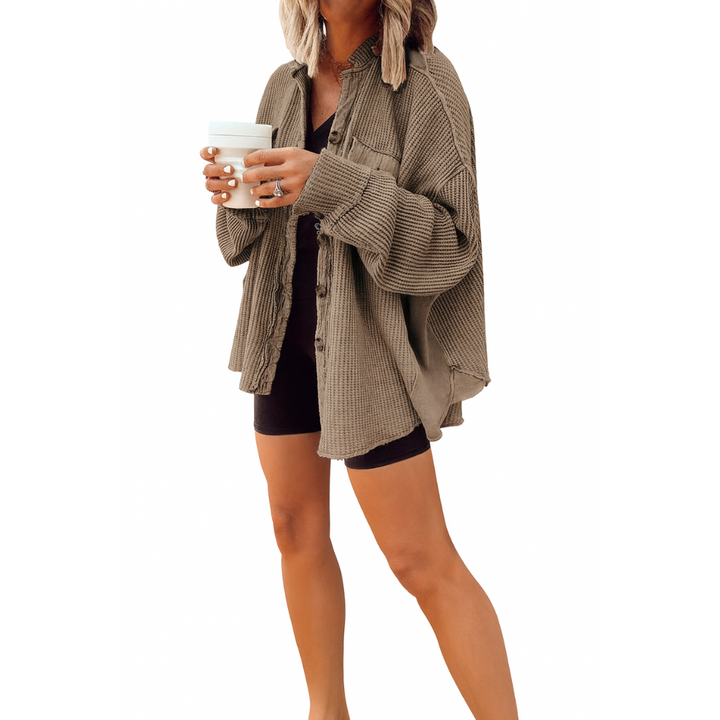 Luvira™ Waffle Knit Button Down