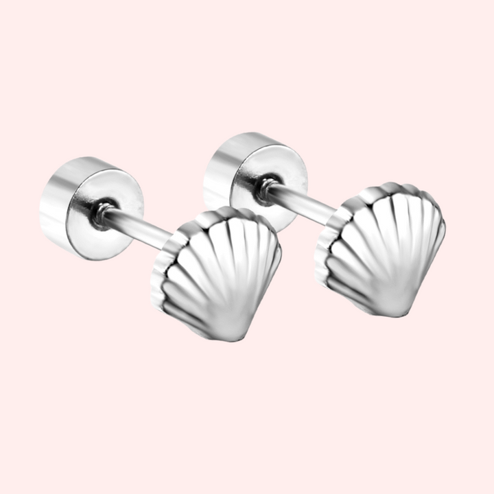 Shell Hypoallergenic Flat Back Stud Earring