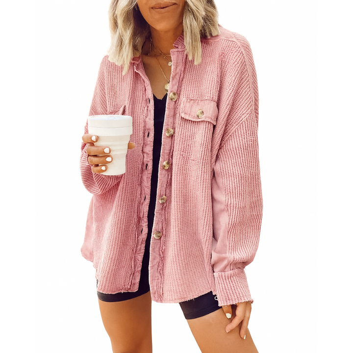 Luvira™ Waffle Knit Button Down