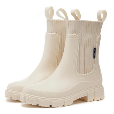 Rutschfeste, wasserdichte Stiefel mit dicker Sohle und halbhoher Wadenlänge