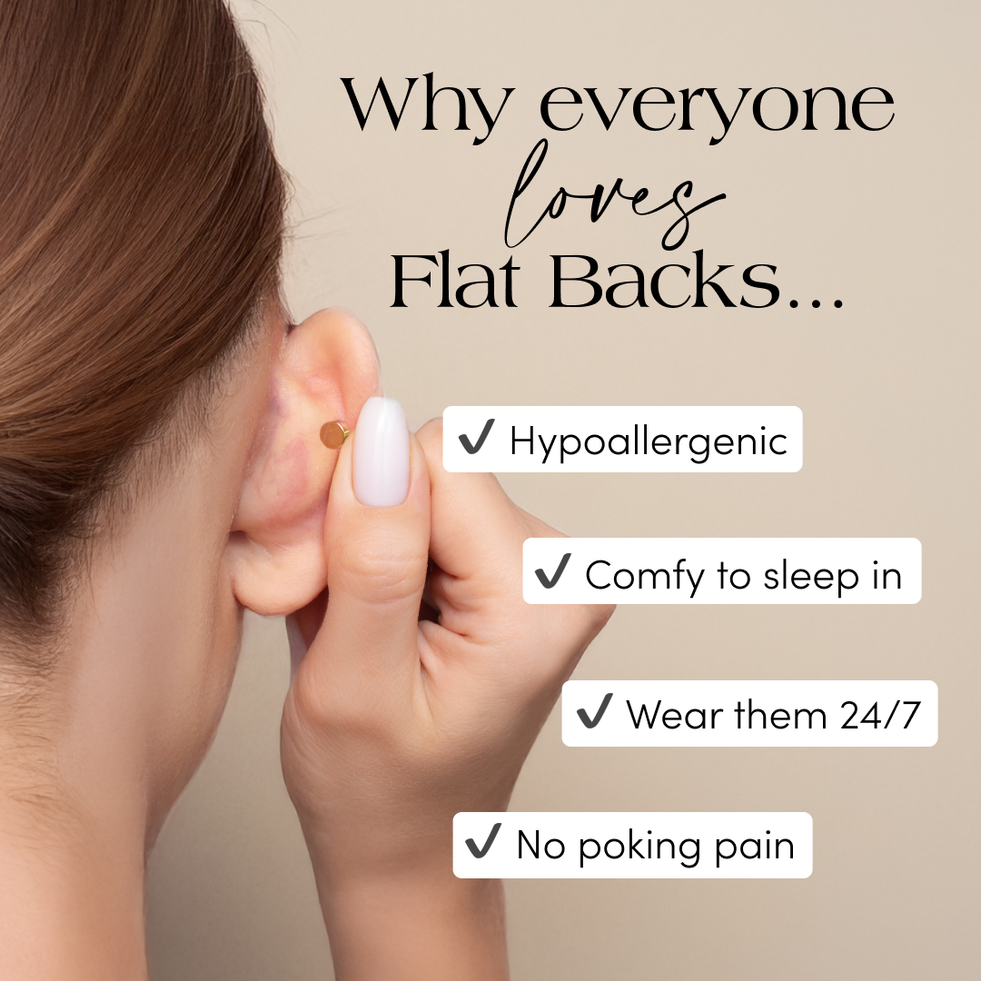 Cherry Hypoallergenic Flat Back Stud Earring