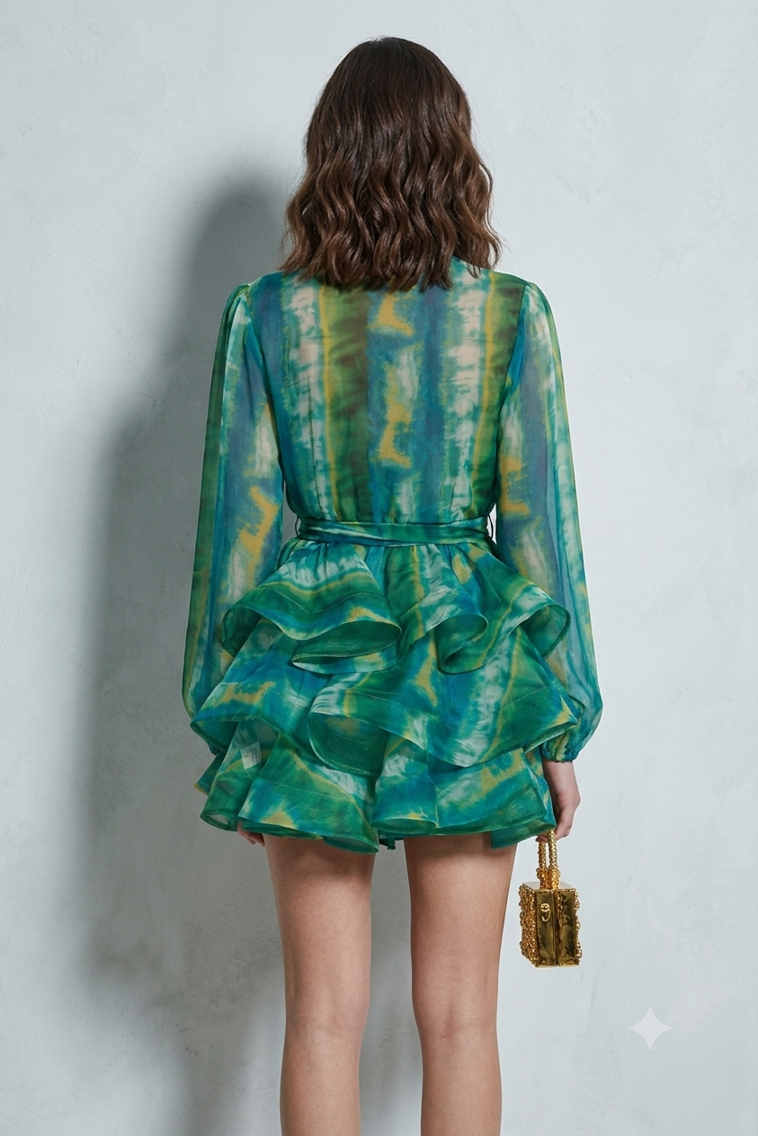 Seraphina™ Emerald Ruffle Mini Dress