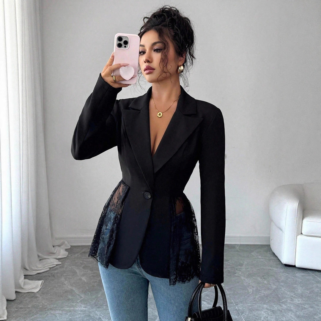 Zekye™ Lace Waist Slimming A-Line Blazer