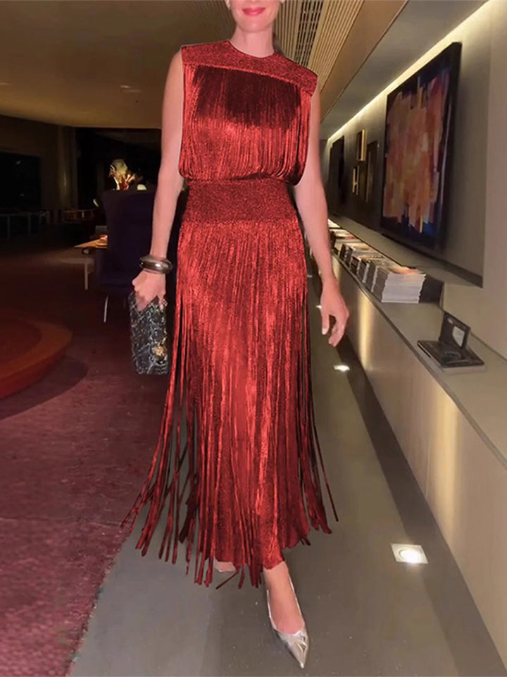 Aurora Luxe Sequin Fringe Gown