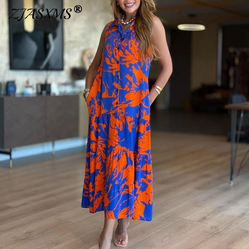 Serenity Print Pleated Pocket Dress