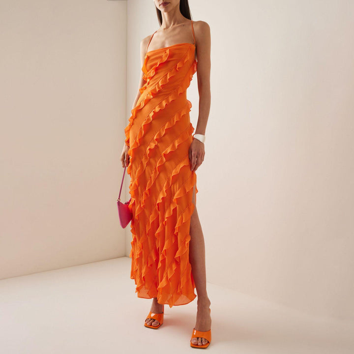 The Éliane Ruffle V-Neck Dress™