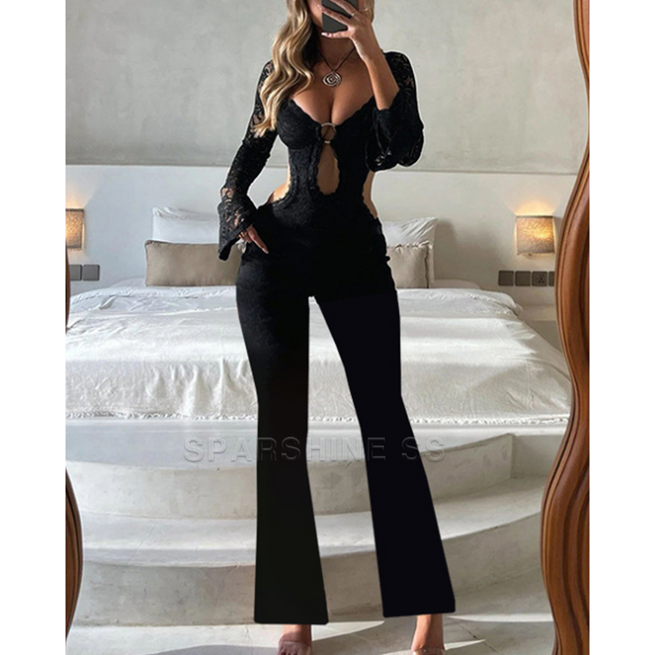 Valentina Lace-Up Backless Jumpsuit