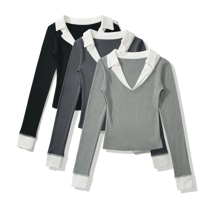 The Elowen Colorblock V-Neck Top