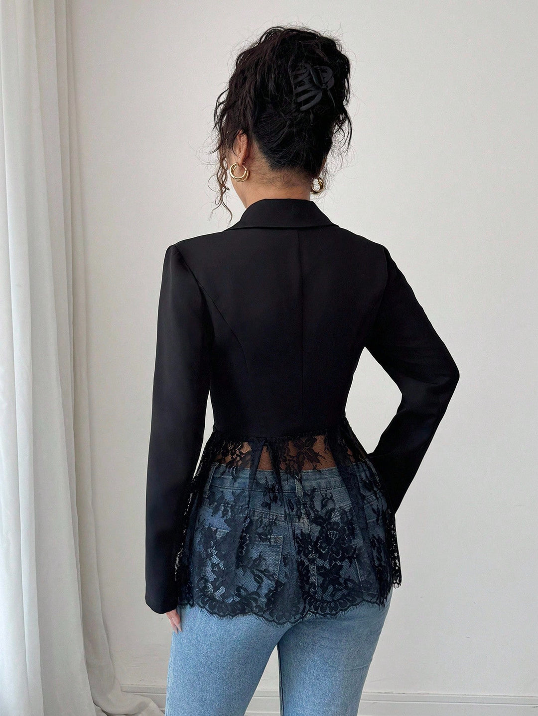 Zekye™ Lace Waist Slimming A-Line Blazer