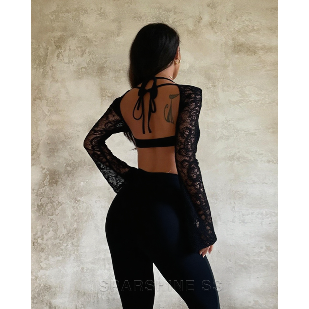 Valentina Lace-Up Backless Jumpsuit
