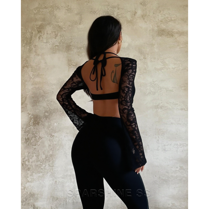 Valentina Lace-Up Backless Jumpsuit