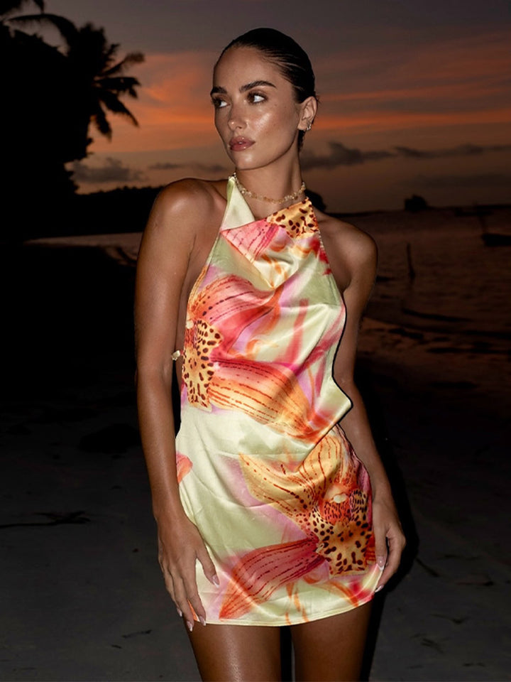 Solvéra™ Lace-Up Backless Mini Dress
