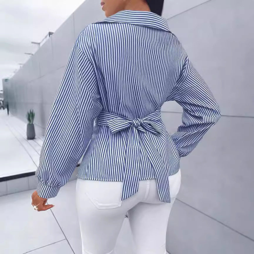 VANOVICH™ Milano Stripe Asymmetric Shirt