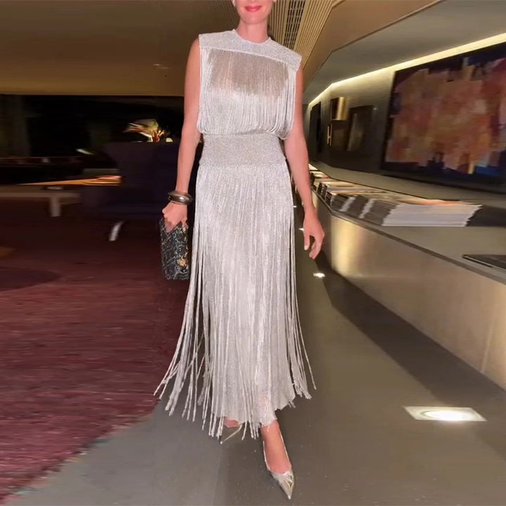 Aurora Luxe Sequin Fringe Gown