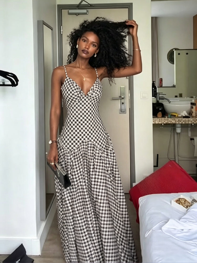 The Amara™ Plaid Midi Dress