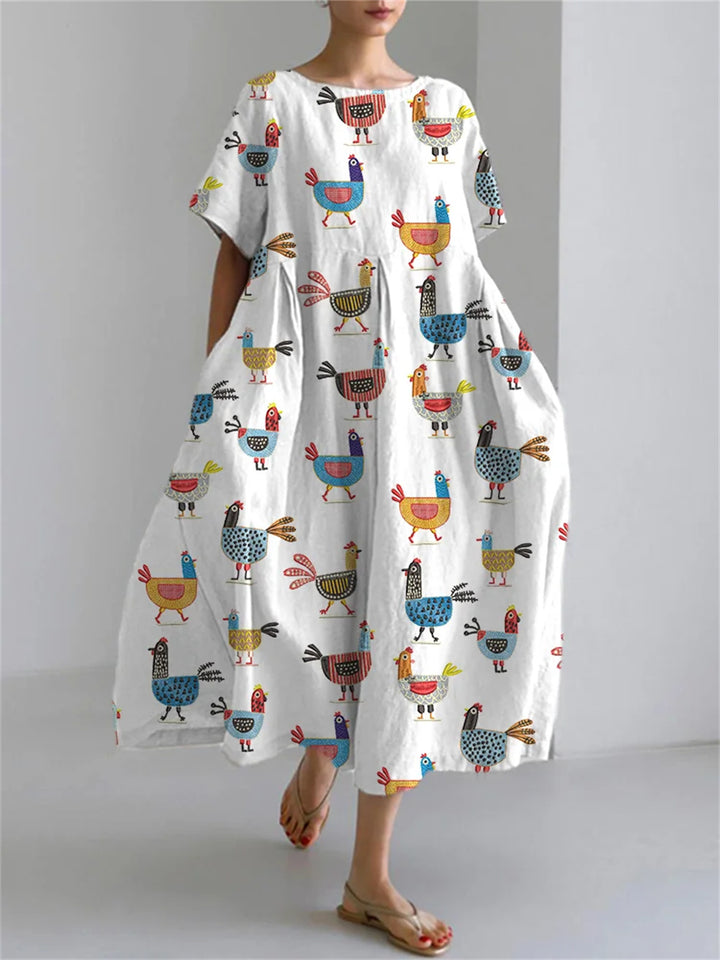 Kora Violet – Korean Style Print Dress