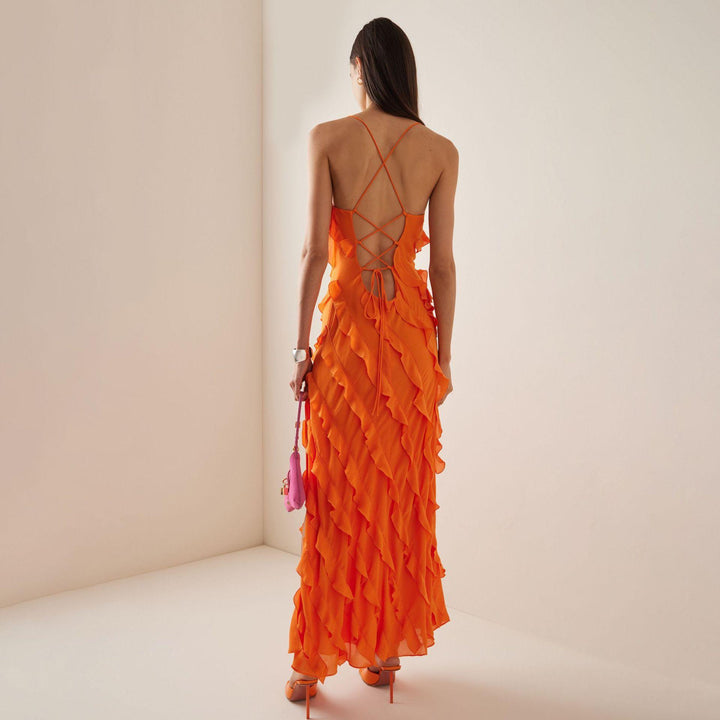 The Éliane Ruffle V-Neck Dress™