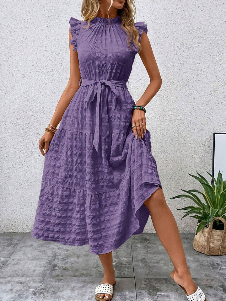 Sunset Whisper Lace-Up Mini Dress