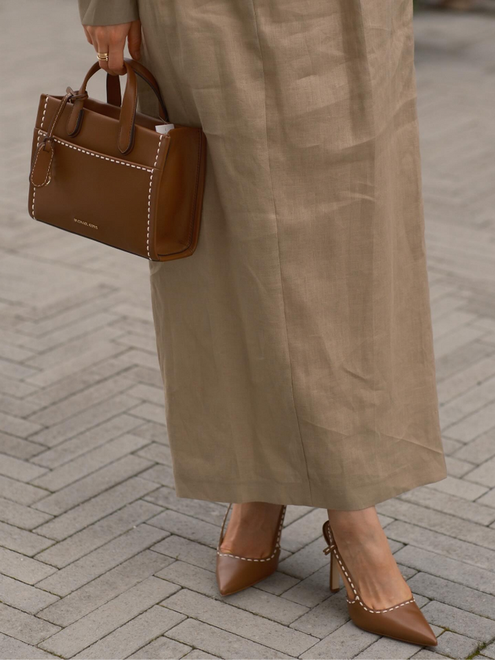 Elegant O-neck Full Sleeve Pleatet Chic Outfit