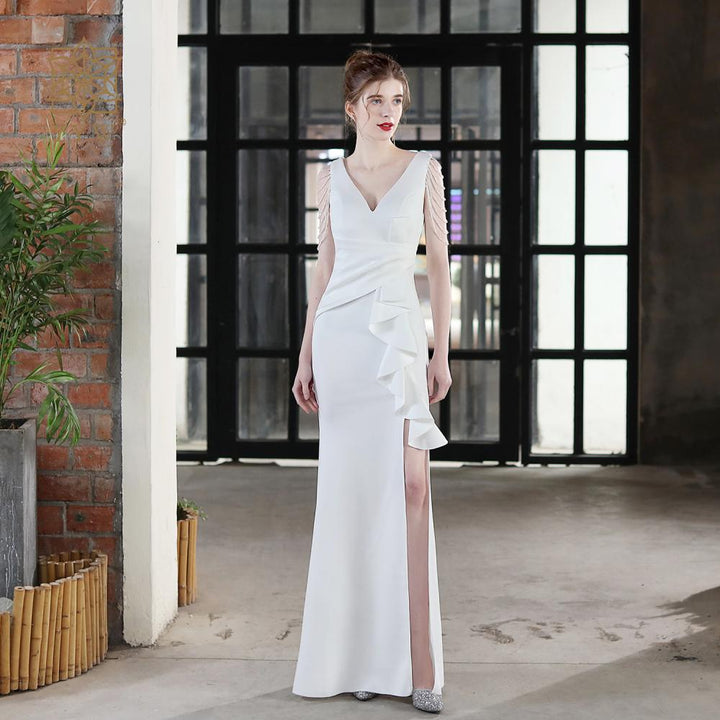 Mermaid Satin Dress With Beads