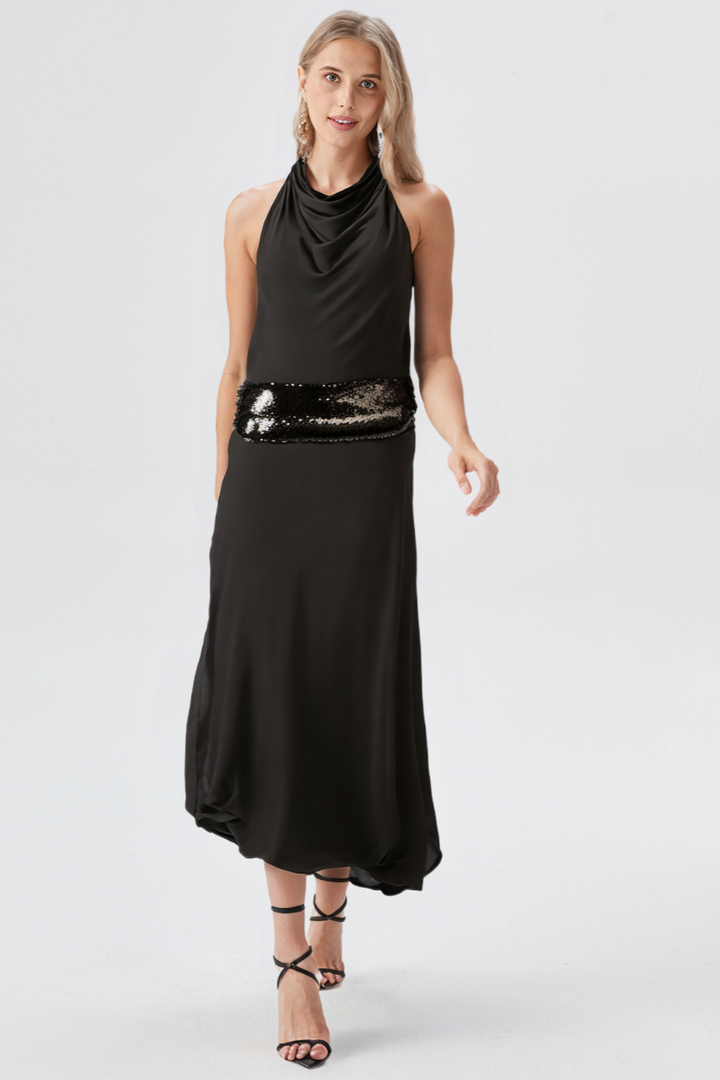 Velura™ Backless Halter Maxi Dress
