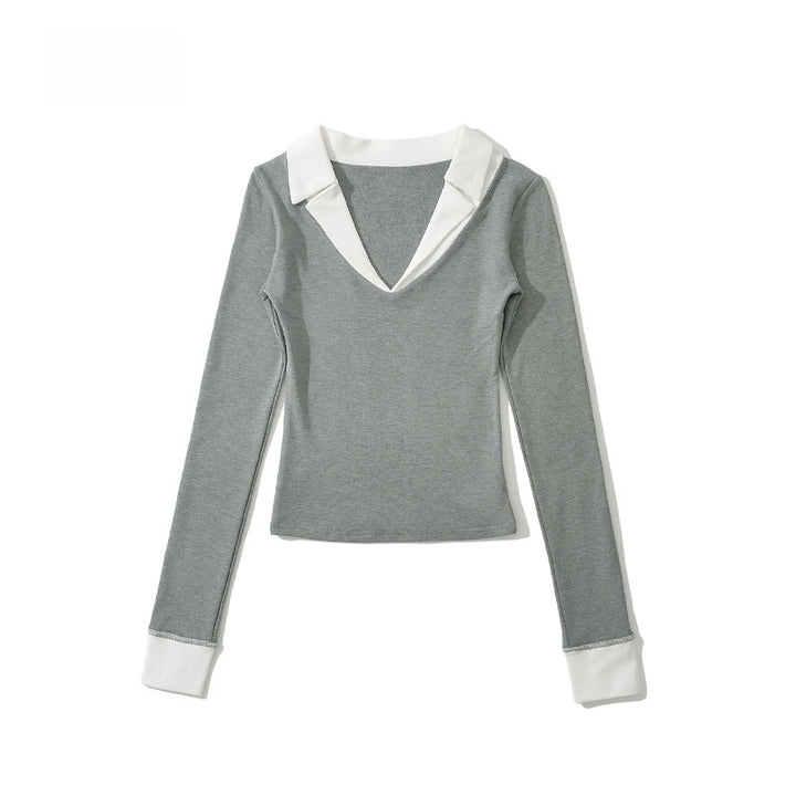 The Elowen Colorblock V-Neck Top