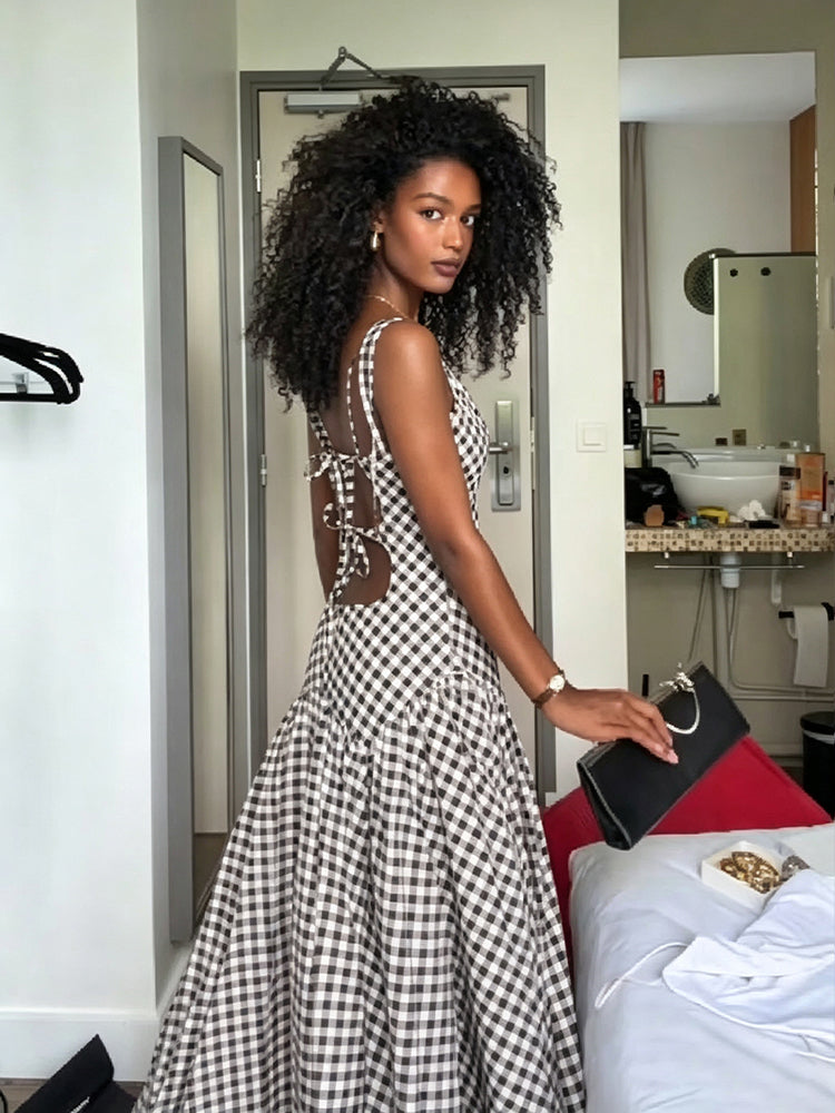 The Amara™ Plaid Midi Dress
