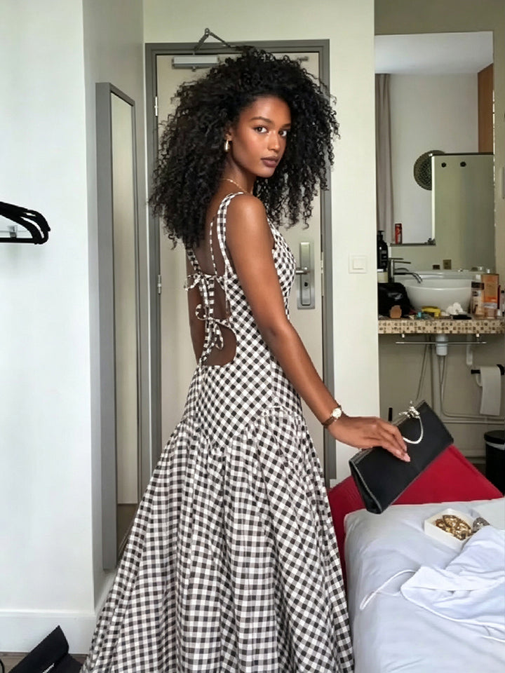 The Amara™ Plaid Midi Dress