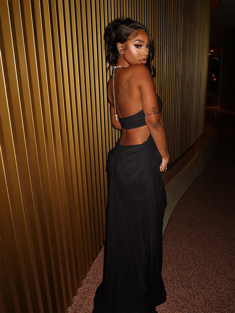 Serenity Sheer Mesh Maxi Dress