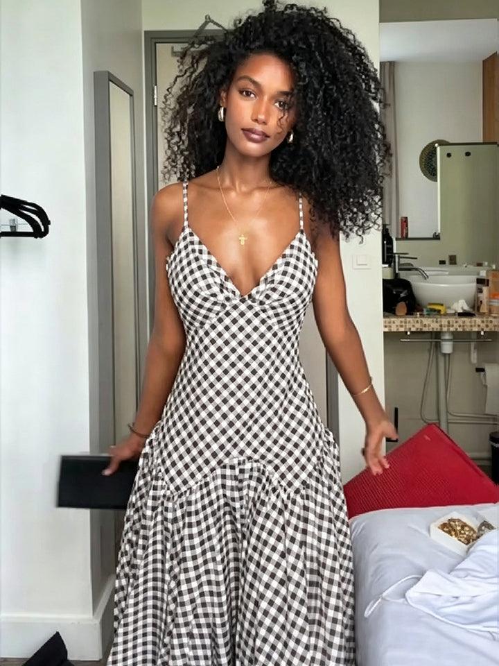 The Amara™ Plaid Midi Dress