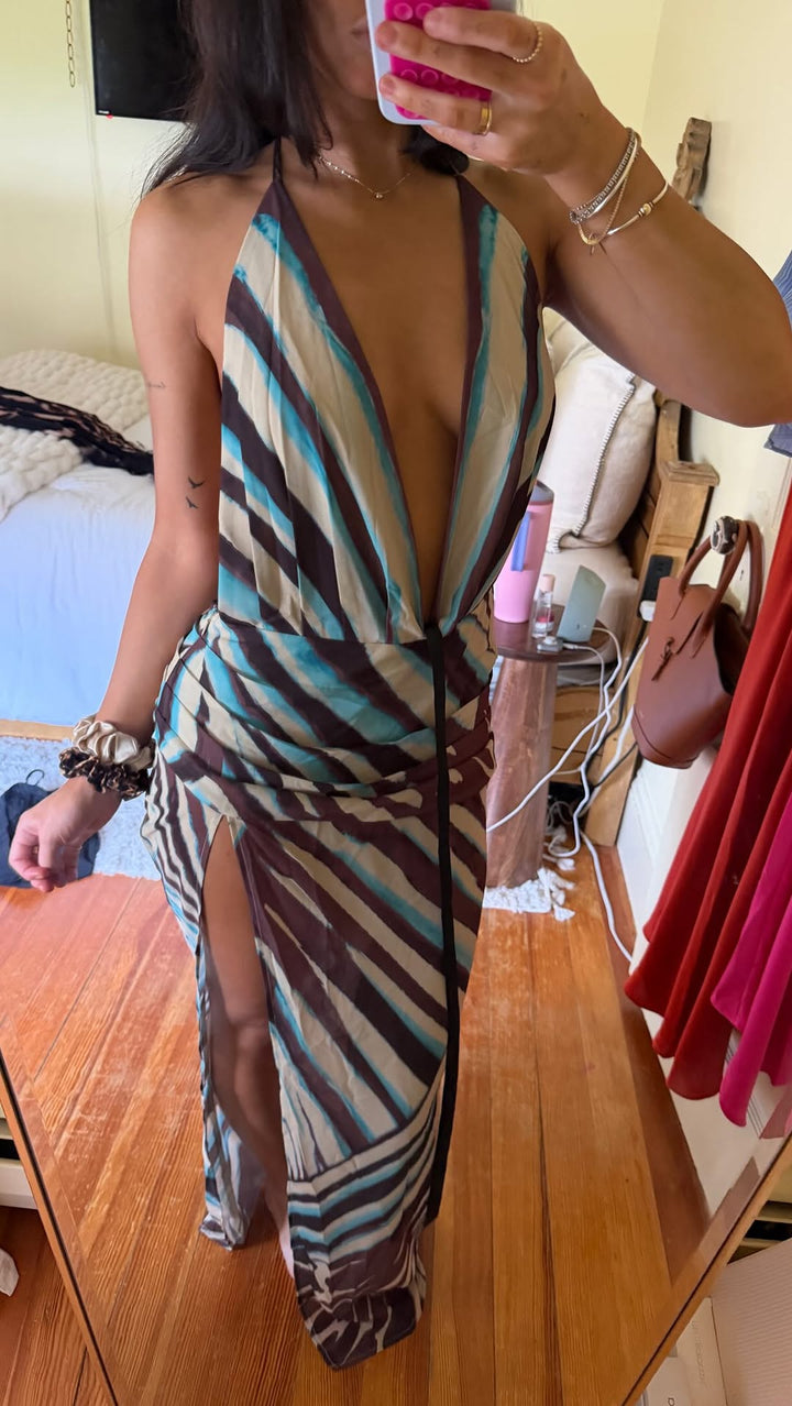 Santorini Sunset Maxi Dress