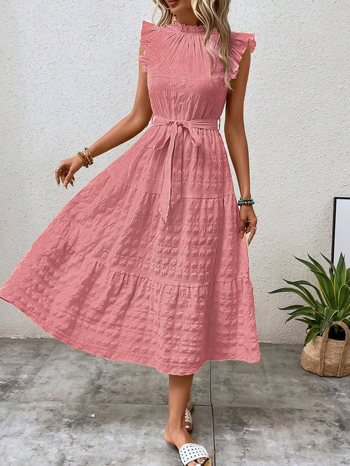 Sunset Whisper Lace-Up Mini Dress